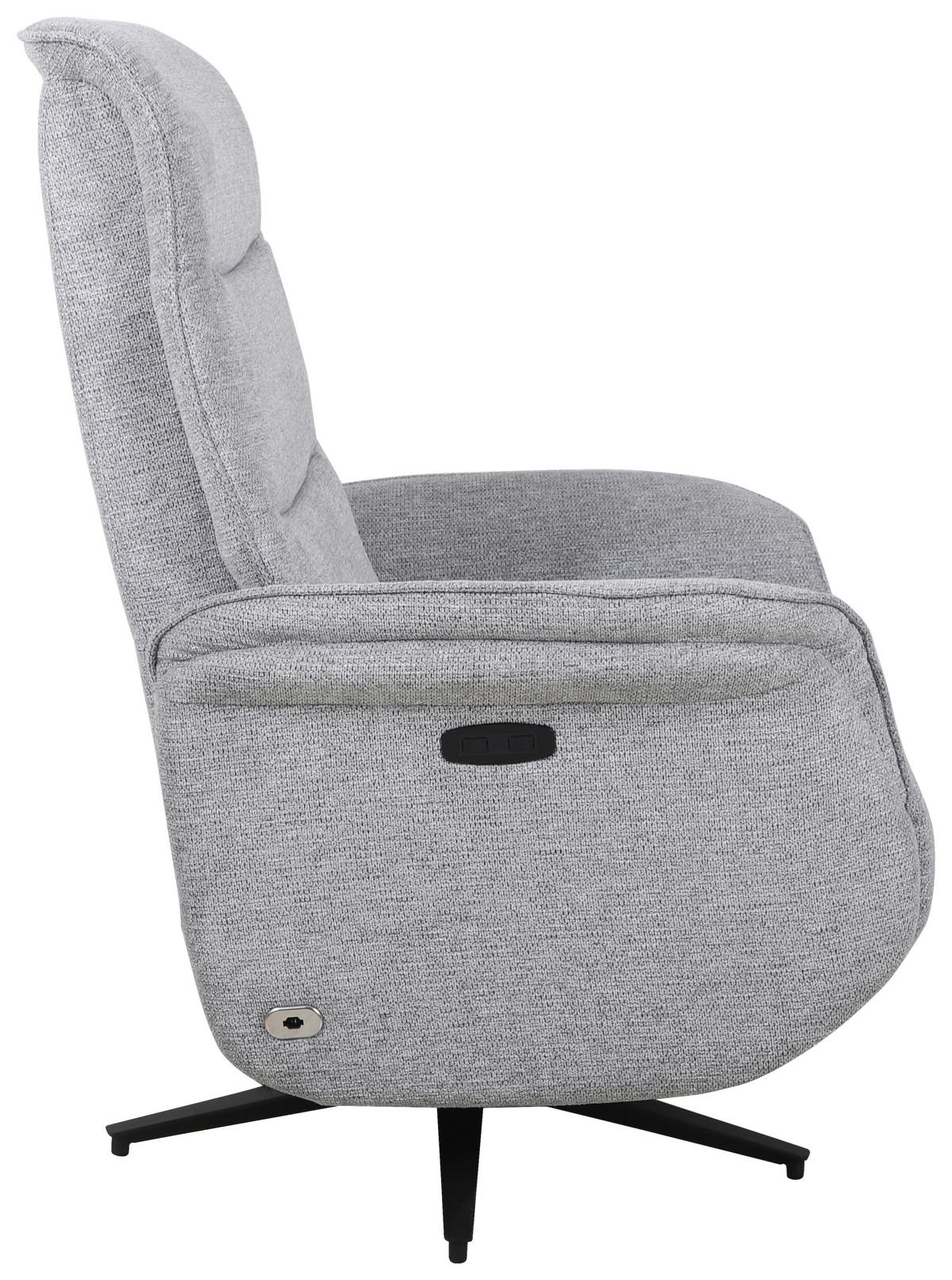 RELAXSESSEL Webstoff    - Schwarz/Grau, KONVENTIONELL, Textil/Metall (71/108-73/89-162cm) - Cantus