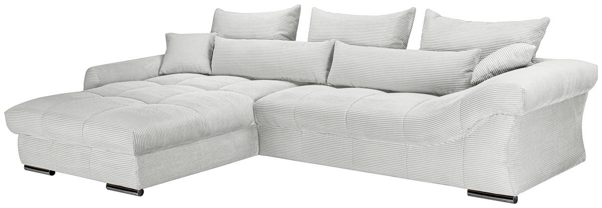 ECKSOFA Naturfarben Cord Zierkissen, Rückenkissen, Rücken echt  - Chromfarben/Naturfarben, KONVENTIONELL, Textil/Metall (225/335cm) - Carryhome