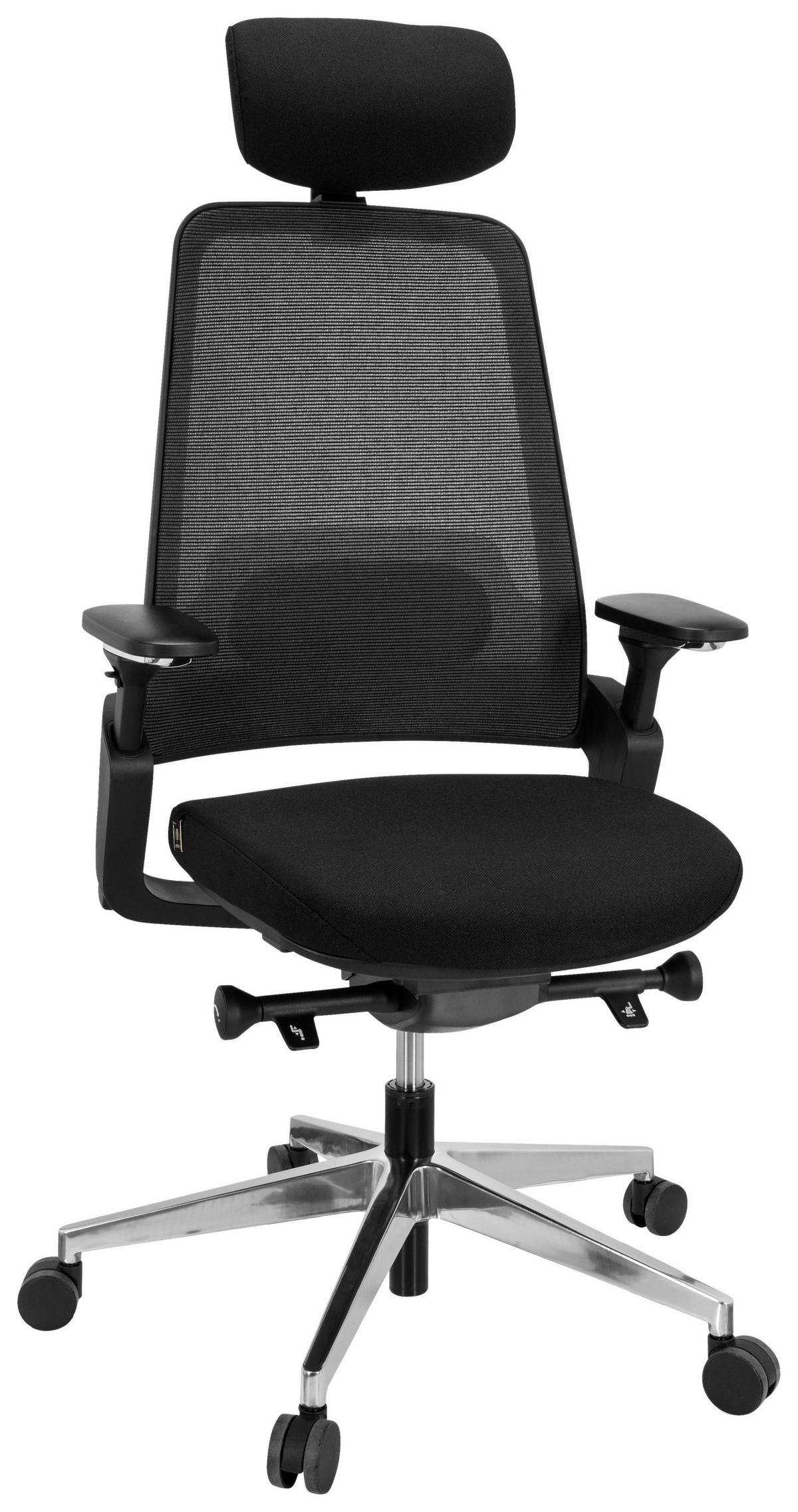 VRTLJIVI STOL umetna masa, tekstil črna  - srebrne barve/črna, Basics, kovina/umetna masa (62/120/58cm) - MID.YOU