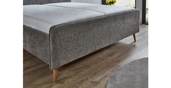 POLSTERBETT Grau 180/200 cm  - Buchefarben/Grau, KONVENTIONELL, Holz/Holzwerkstoff (180/200cm) - Carryhome