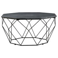 COUCHTISCH Marmor 84/84/43 cm achteckig Schwarz  - Schwarz, Design, Stein/Metall (84/84/43cm) - Novel