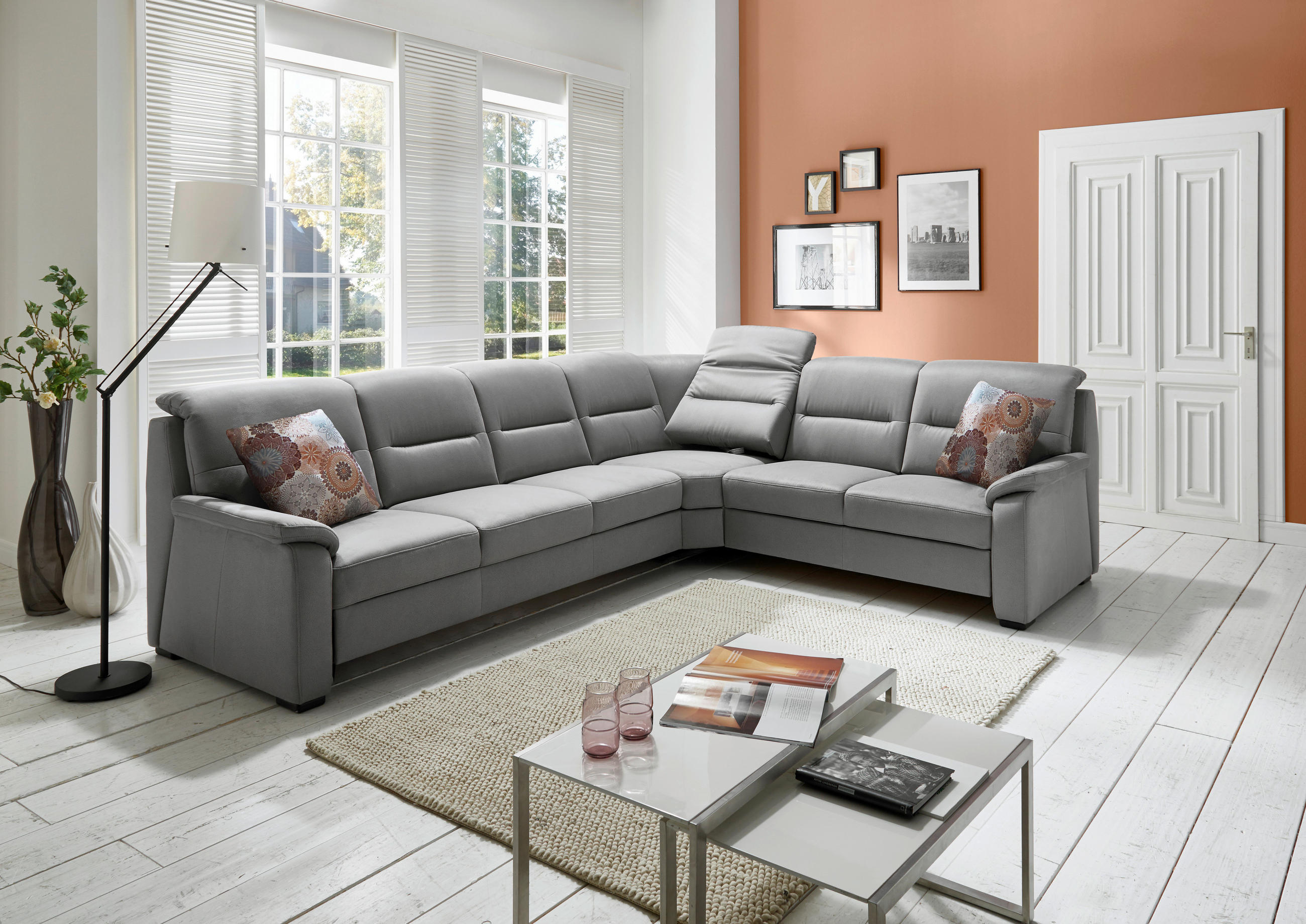 ROHOVÁ SEDACIA SÚPRAVA, textil, sivá - čierna/sivá, Konventionell, drevo/textil (303/245cm) - Beldomo Comfort