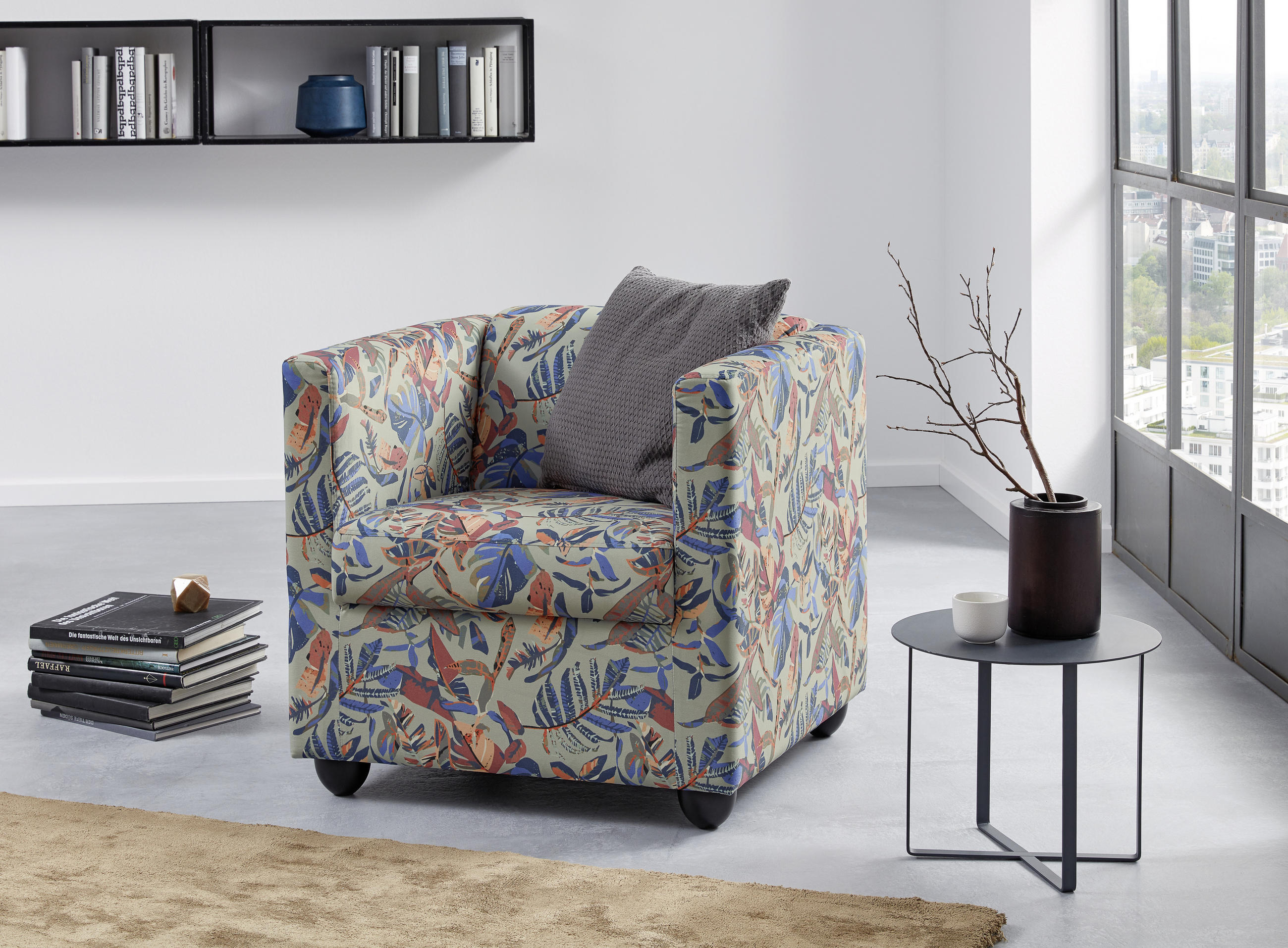 SESSEL Mikrofaser Multicolor    - Multicolor/Schwarz, Design, Holz/Textil (72/71/75cm) - LOOKS by W.Joop