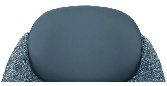 ARMLEHNSTUHL in Eisen Leinenoptik Echtleder pigmentiert - Blau/Schwarz, Design, Leder/Textil (60/80,5/62cm) - Novel