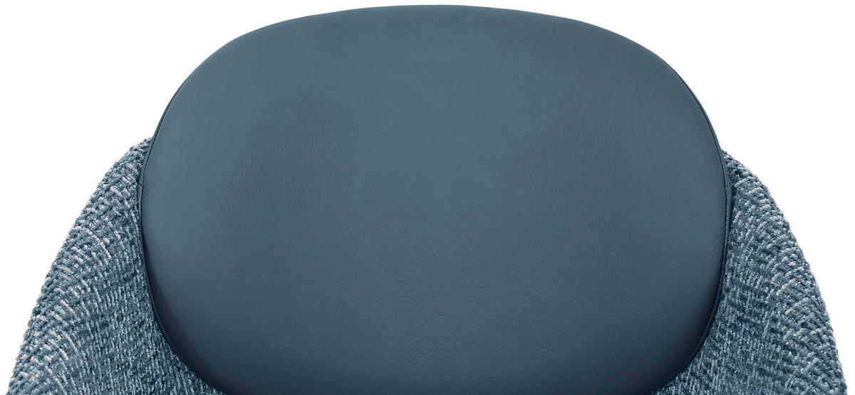 ARMLEHNSTUHL  in Eisen Leinenoptik Echtleder pigmentiert  - Blau/Schwarz, Design, Leder/Textil (60/80,5/62cm) - Novel