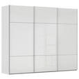SCHWEBETÜRENSCHRANK  in Grau, Weiß  - Alufarben/Weiß, KONVENTIONELL, Glas/Holzwerkstoff (271/223/68cm) - Novel