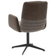 ARMLEHNSTUHL  in Stahl Flachgewebe Echtleder pigmentiert  - Dunkelbraun/Graubraun, Design, Leder/Textil (64/93/69cm) - Dieter Knoll