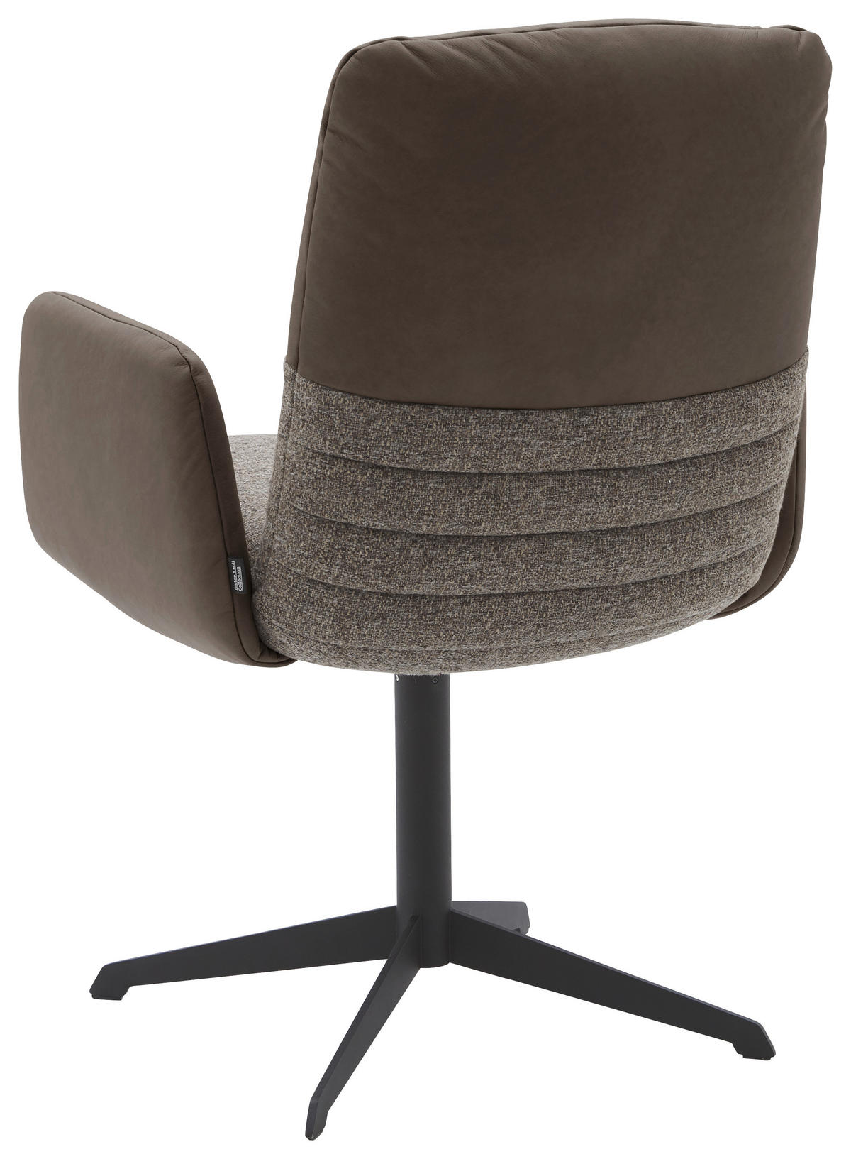 ARMLEHNSTUHL  in Stahl Flachgewebe Echtleder pigmentiert  - Dunkelbraun/Graubraun, Design, Leder/Textil (64/93/69cm) - Dieter Knoll