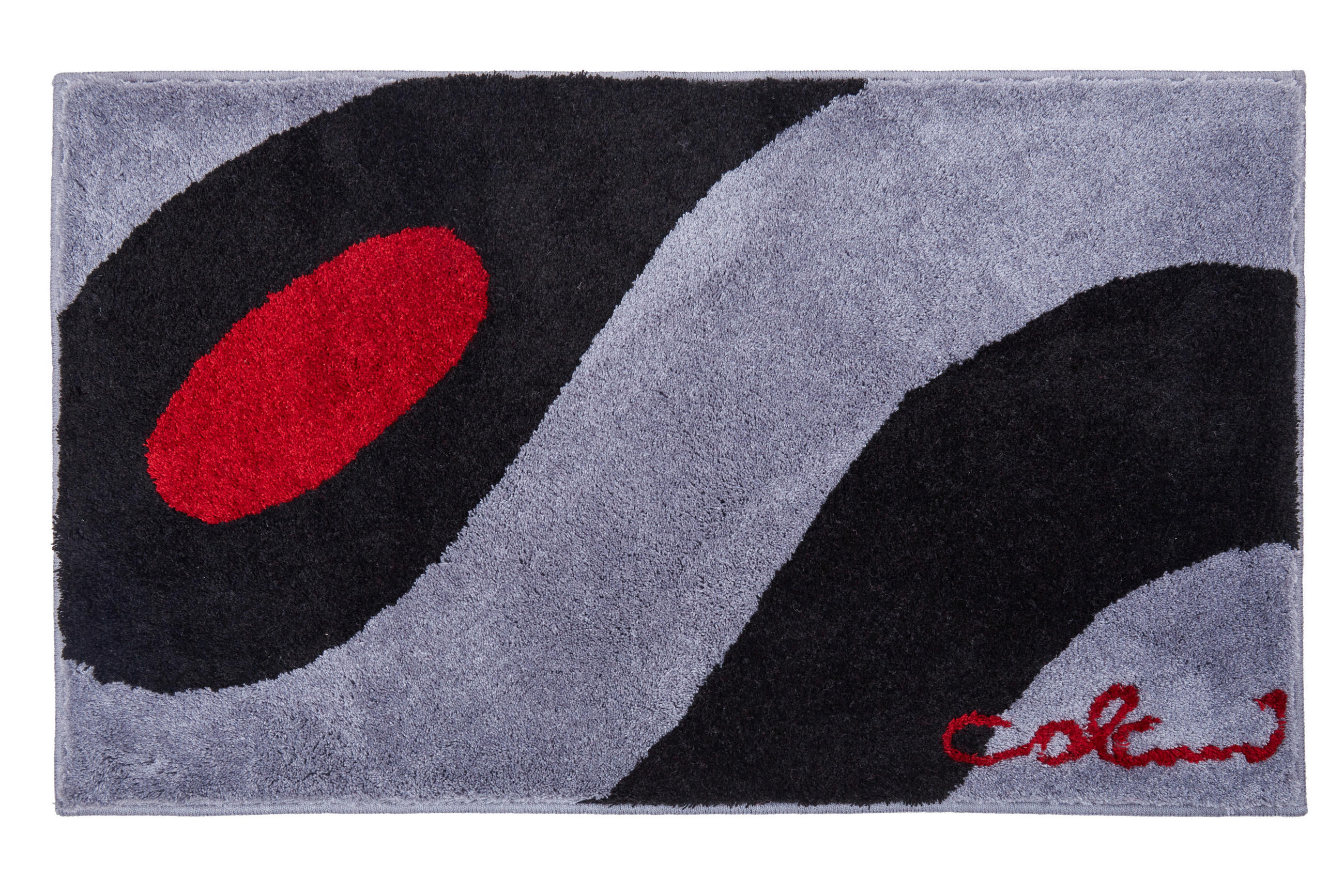 BADTEPPICH Schwarz, Grau 70/120 cm  - Schwarz/Grau, Basics, Kunststoff/Textil (70/120cm) - Grund