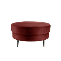 HOCKER in Textil Koralle  - Koralle/Schwarz, Modern, Textil/Metall (80/43cm) - Livetastic