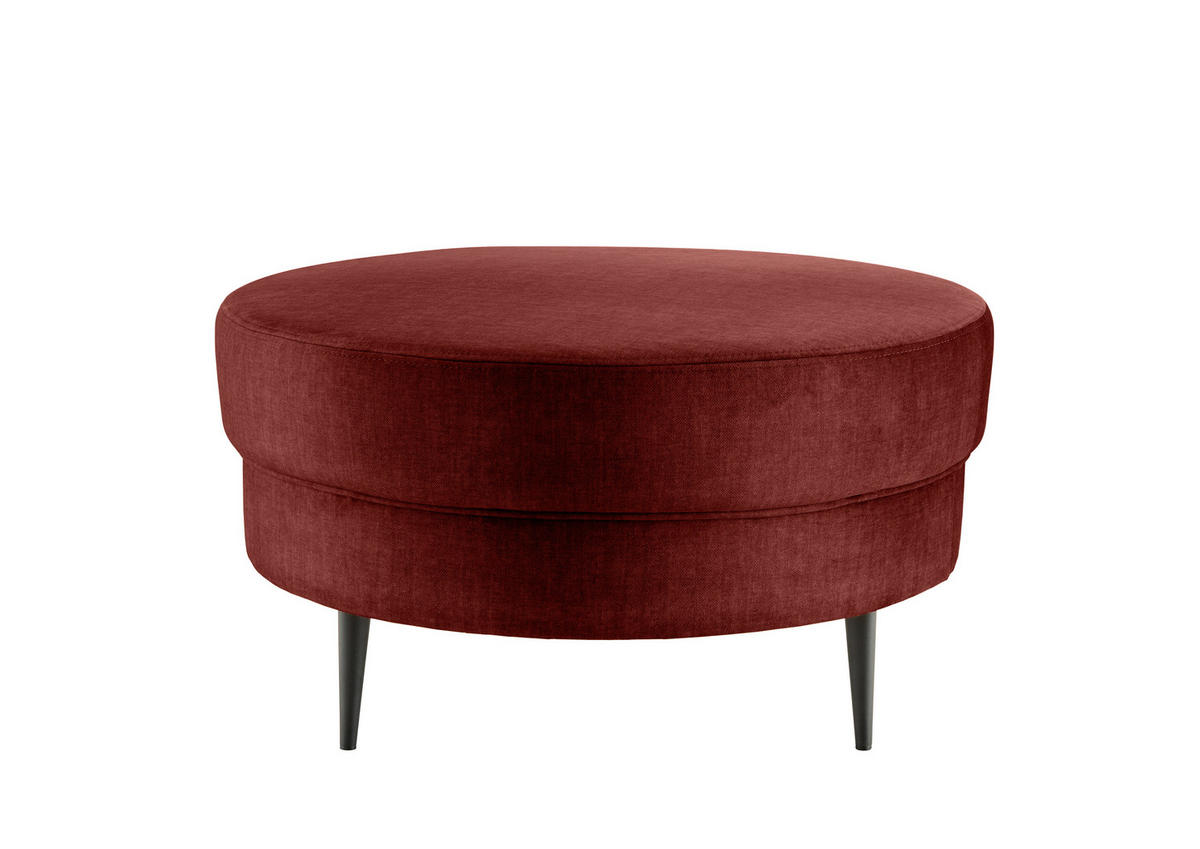 HOCKER in Textil Koralle  - Koralle/Schwarz, Modern, Textil/Metall (80/43cm) - Livetastic