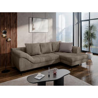 ECKSOFA Braun Cord  - Schwarz/Braun, Design, Textil (276/177cm) - MID.YOU