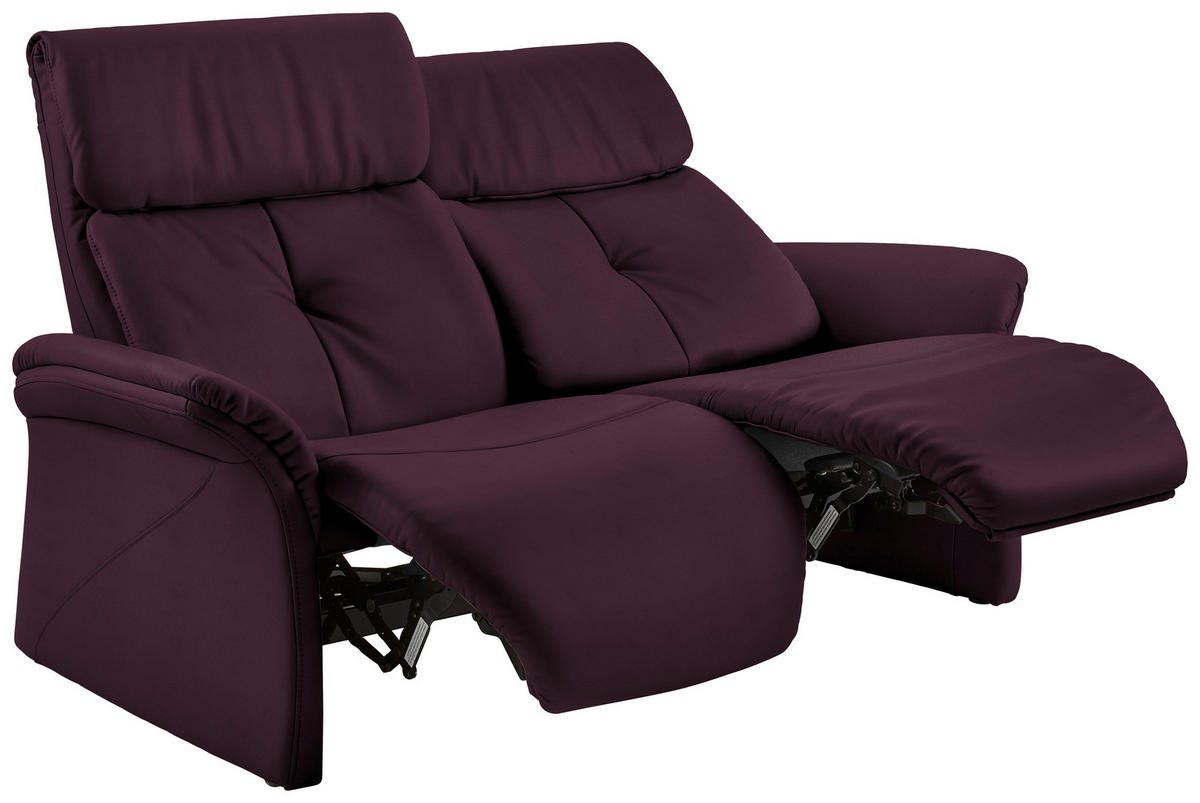 SITZGARNITUR Violett Echtleder  - Violett/Schwarz, KONVENTIONELL, Leder/Kunststoff (209/107/91cm) - Himolla Komfortklass