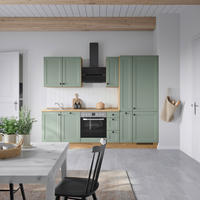 KÜCHENBLOCK 270 cm   in Eichefarben, Schilfgrün  - Schilfgrün/Eichefarben, MODERN, Holzwerkstoff/Metall (270cm) - Nobilia