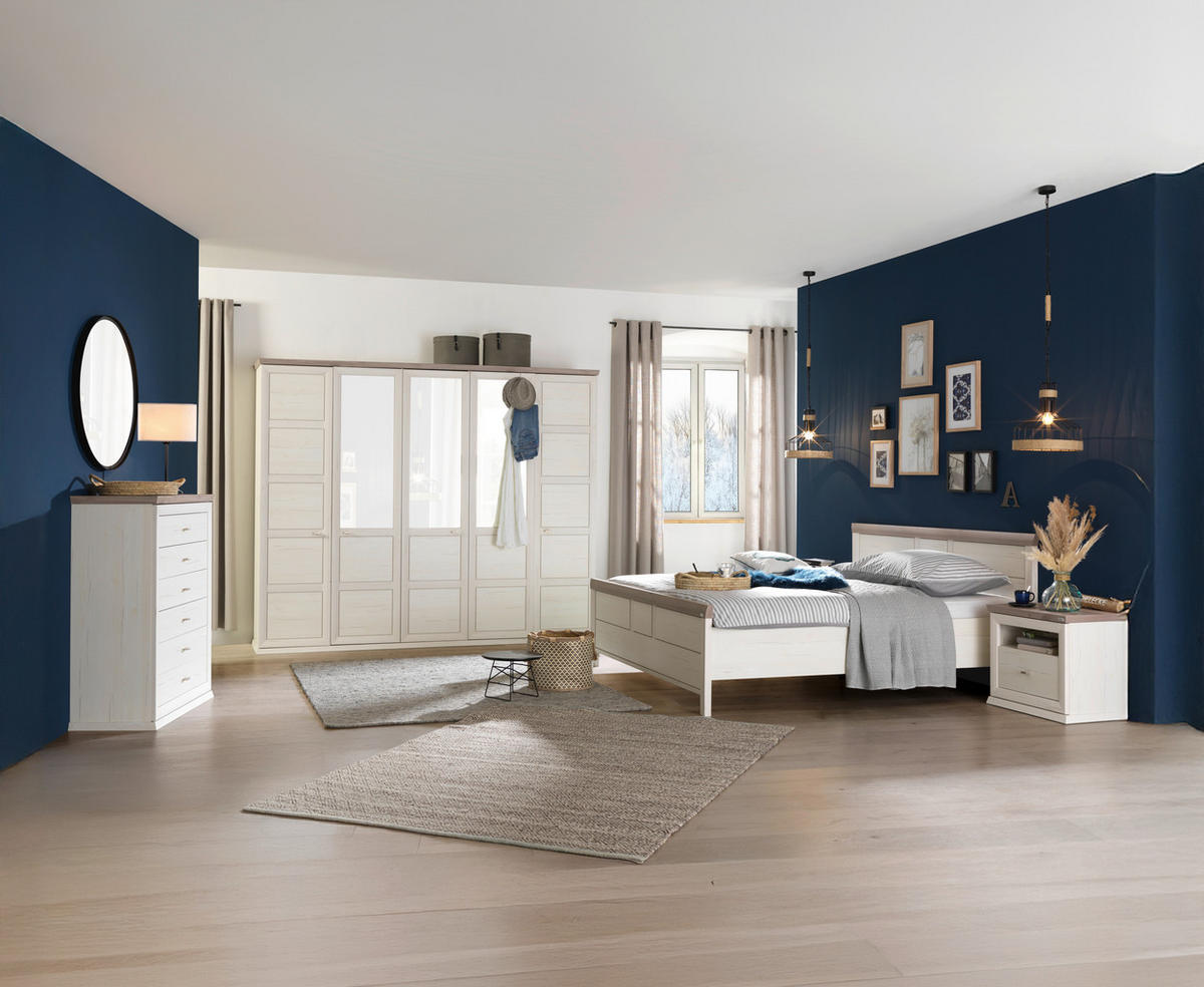 BETT 180/200 cm  in Grau, Weiß   - Weiß/Grau, LIFESTYLE, Holzwerkstoff (180/200cm) - Hom`in