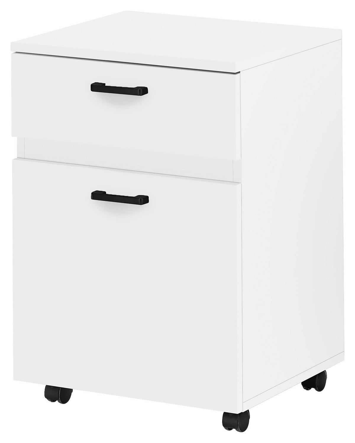 ROLLCONTAINER 45/65/40 cm  - Schwarz/Weiß, KONVENTIONELL, Holzwerkstoff/Metall (45/65/40cm) - Stylife