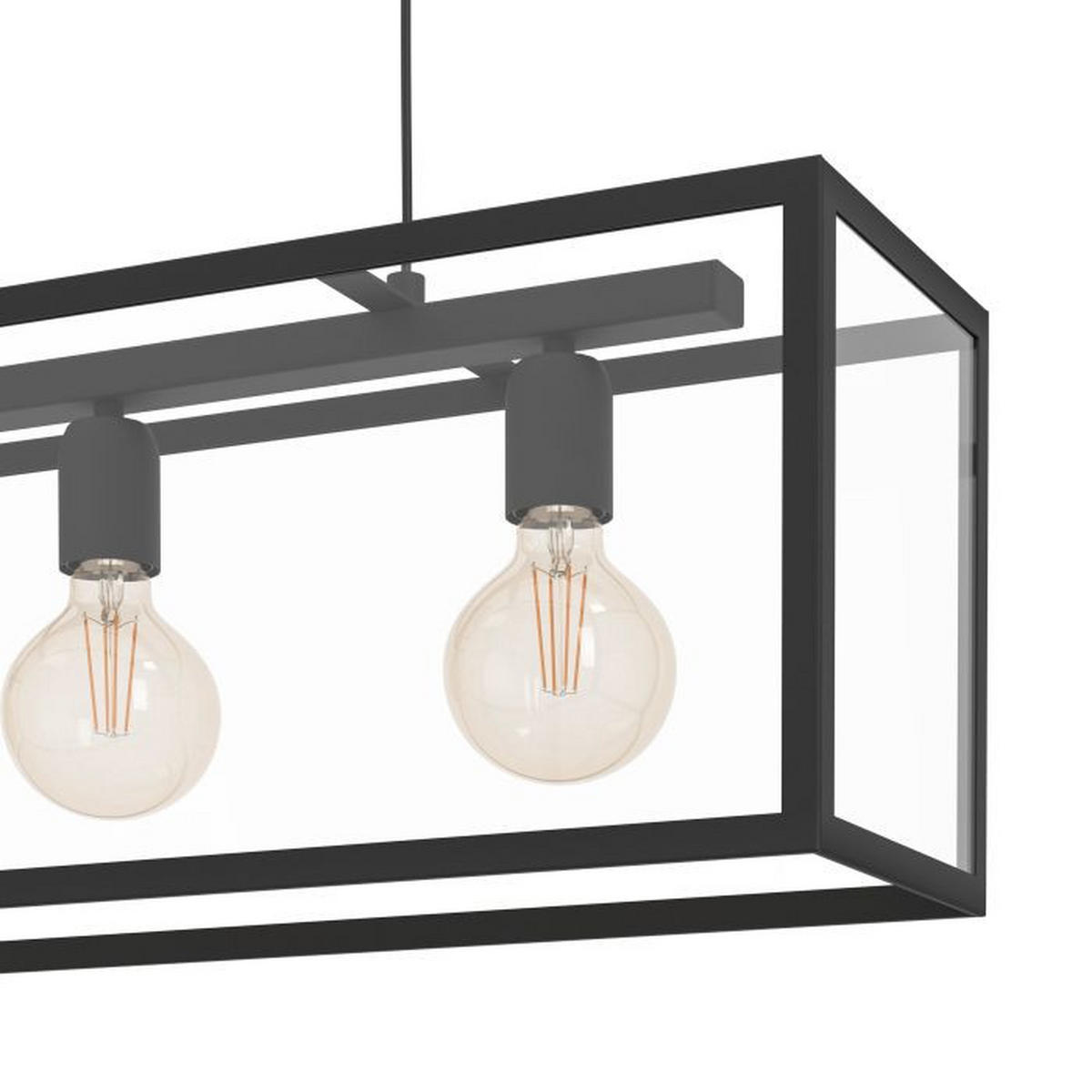 HÄNGELEUCHTE 73/20/110 cm  - Schwarz, Design, Glas/Metall (73/20/110cm) - Eglo