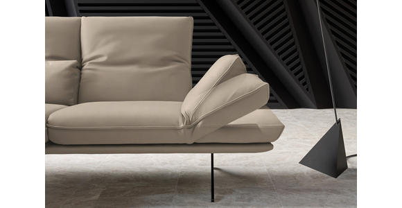 ECKSOFA in Echtleder Sandfarben  - Sandfarben/Gelb, Design, Leder/Metall (130/210cm) - Dieter Knoll