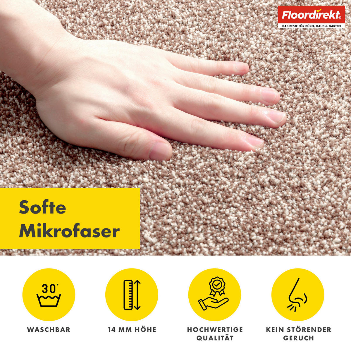 BADEMATTE Nasa Braun 86/150 cm  - Braun, Basics, Kunststoff/Textil (86/150cm) - Floordirekt