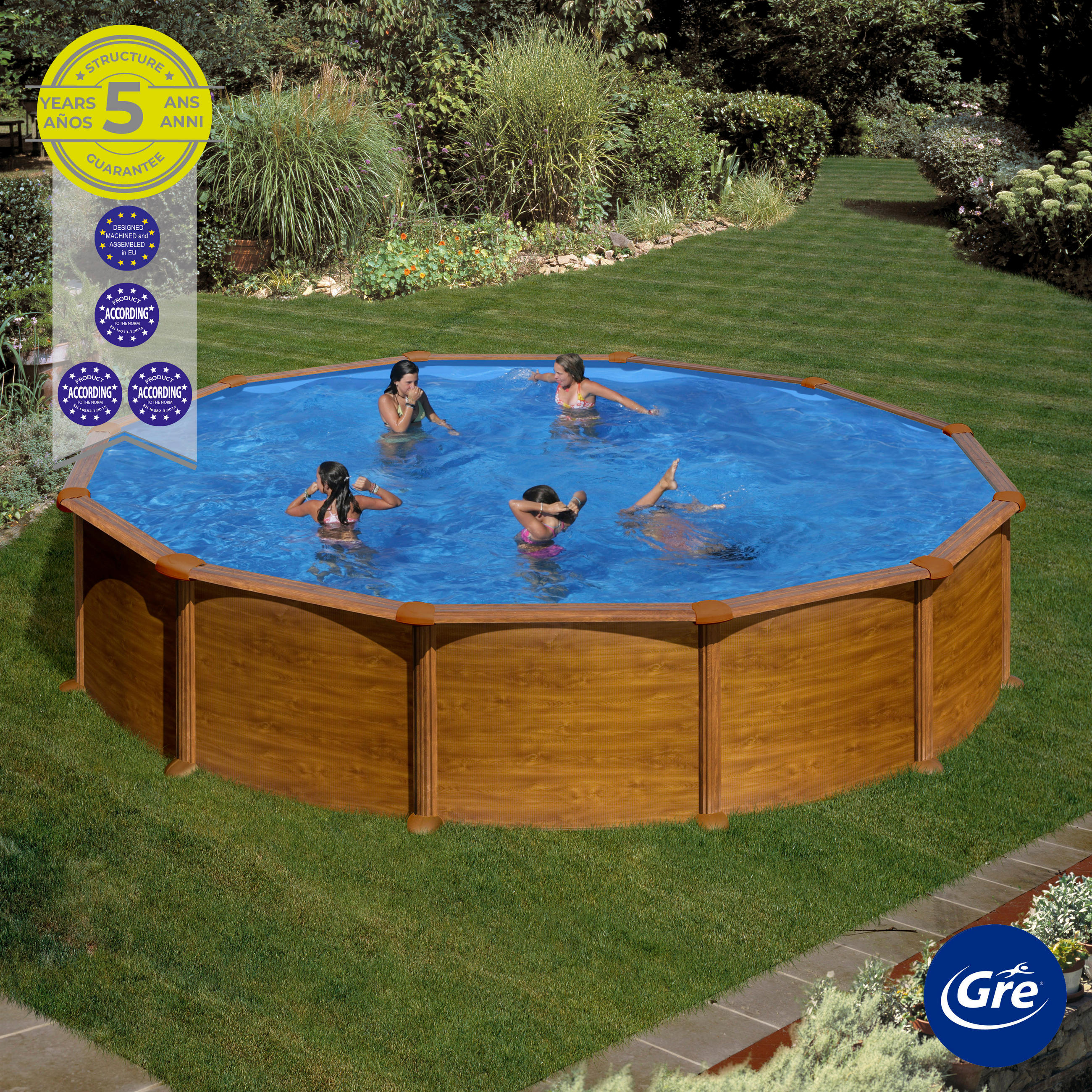 POOL-SET 2024 550/132 cm  - Braun, KONVENTIONELL, Metall (550/132cm) - Gre
