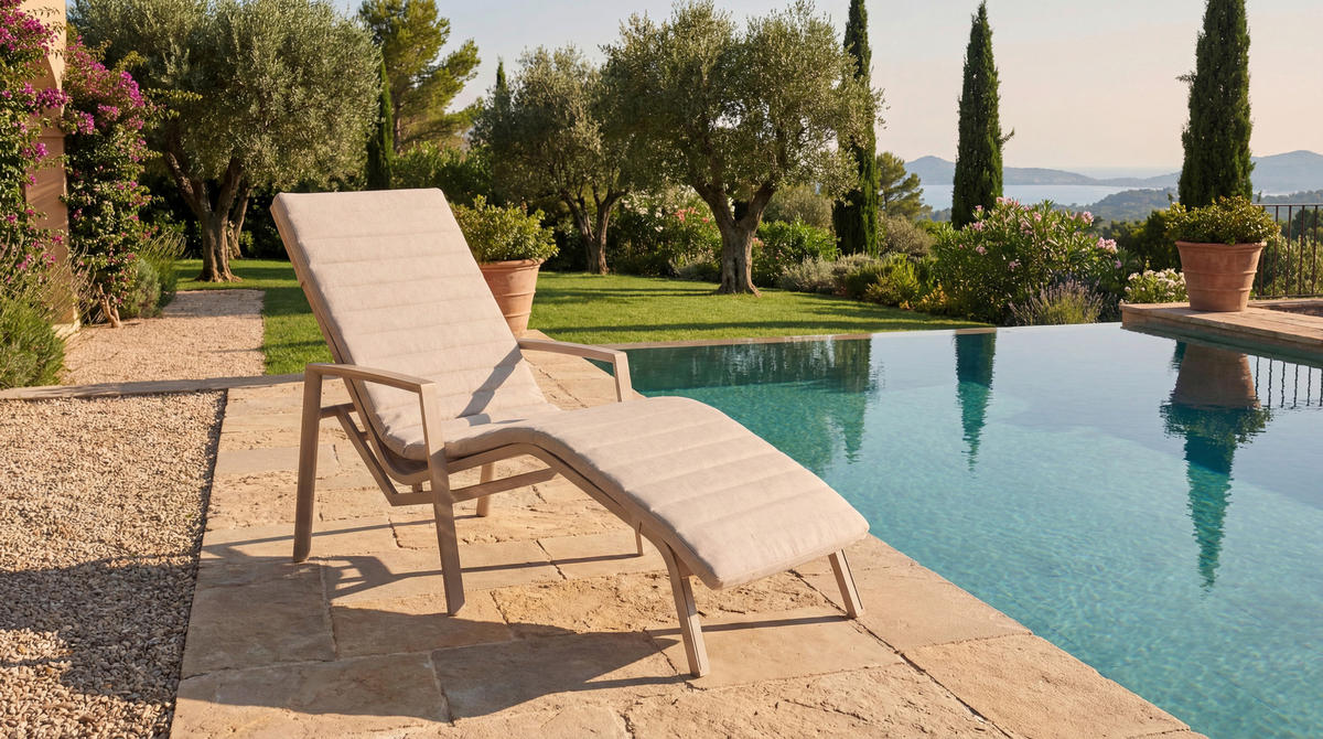 GARTENLIEGE  - Champagner, Basics, Textil/Metall (180/55/69cm) - Tierra Outdoor