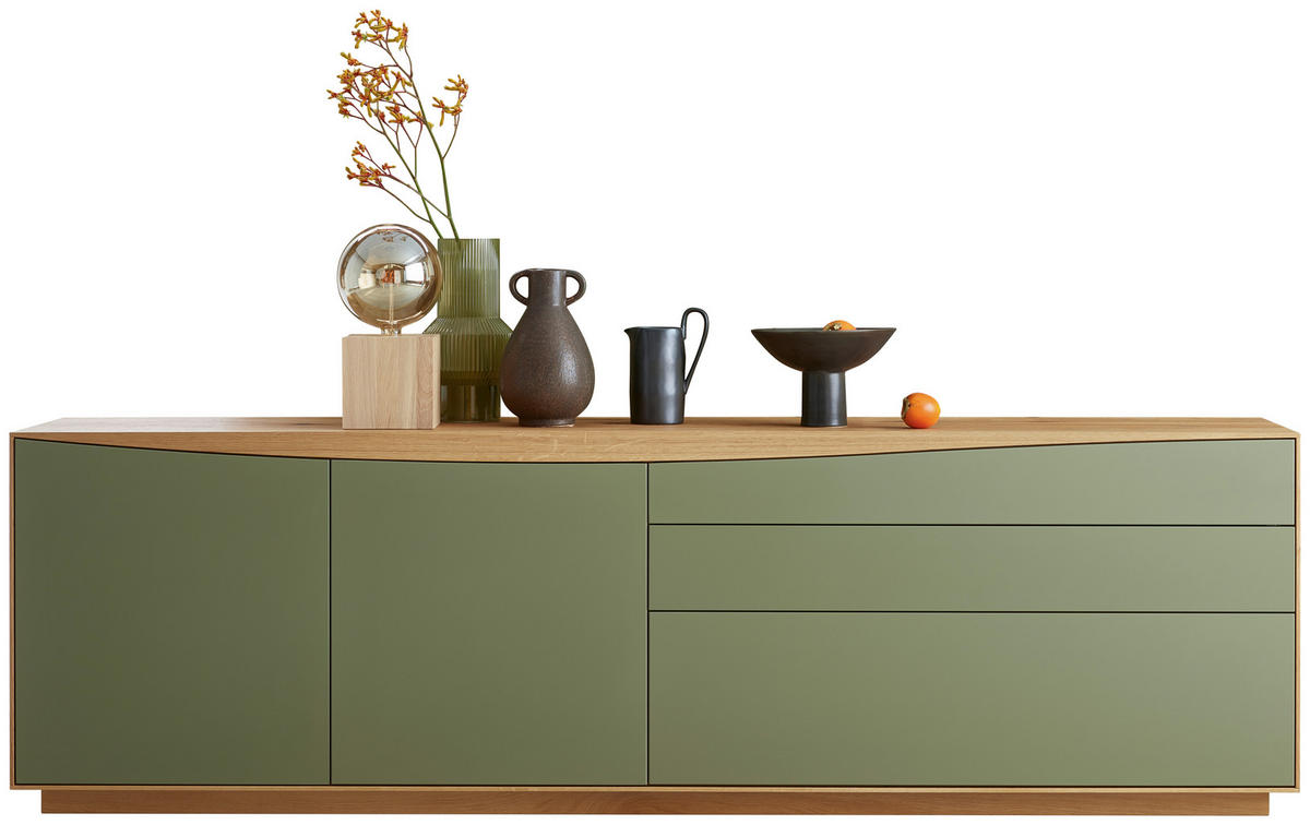 SIDEBOARD Eichefarben, Salbeigrün  236,2/70,6/46 cm  - Salbeigrün/Eichefarben, Design, Holz (236,2/70,6/46cm) - Anrei