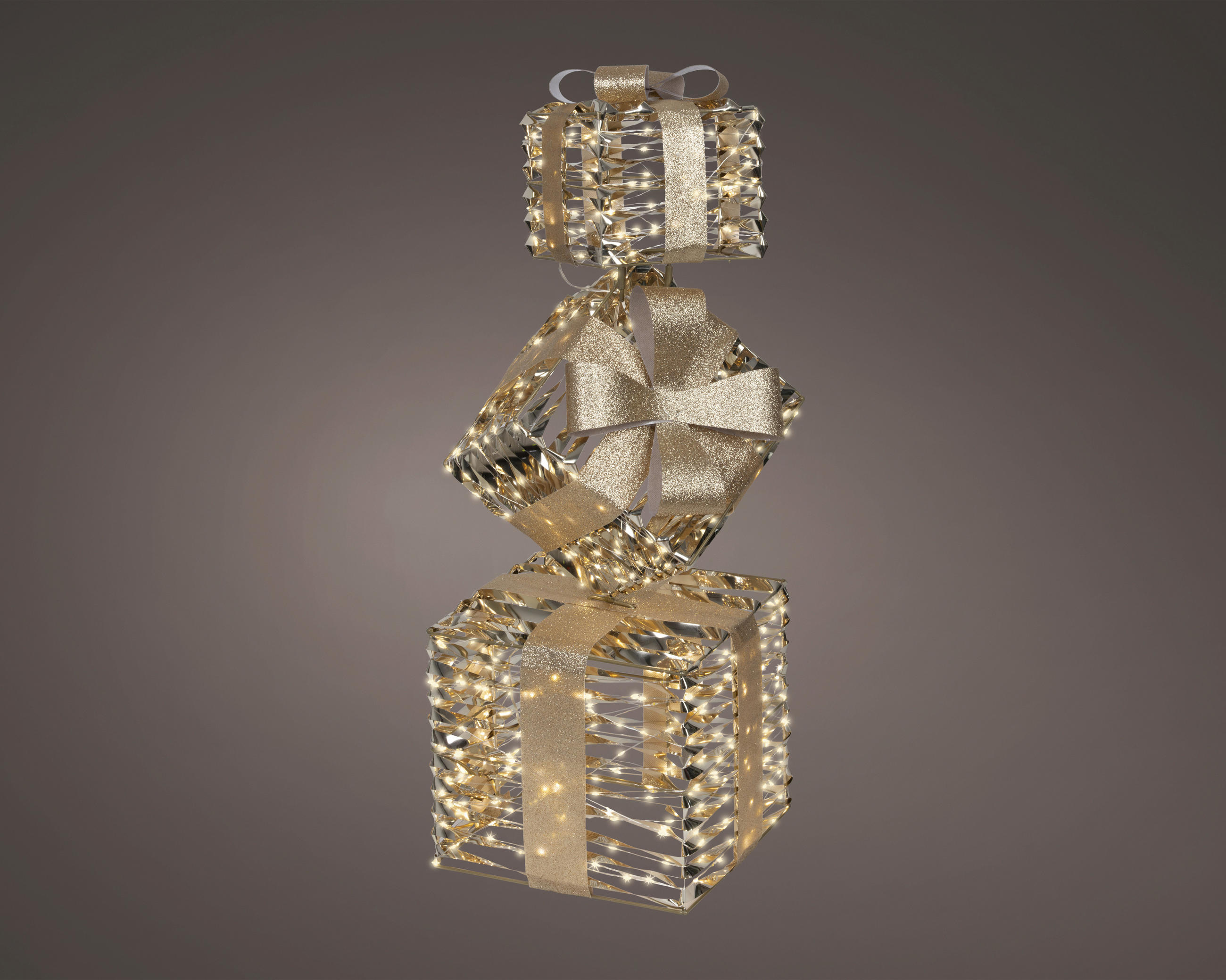 DEKOGESCHENKBOX  - Goldfarben, Basics, Kunststoff/Metall (25/73/25cm) - X-Mas