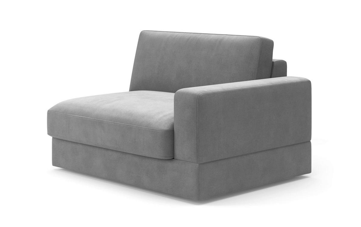 SOFAELEMENT FABIO E Flachgewebe Grau  - Schwarz/Grau, MODERN, Kunststoff/Textil (132/87/108cm) - Sit & More