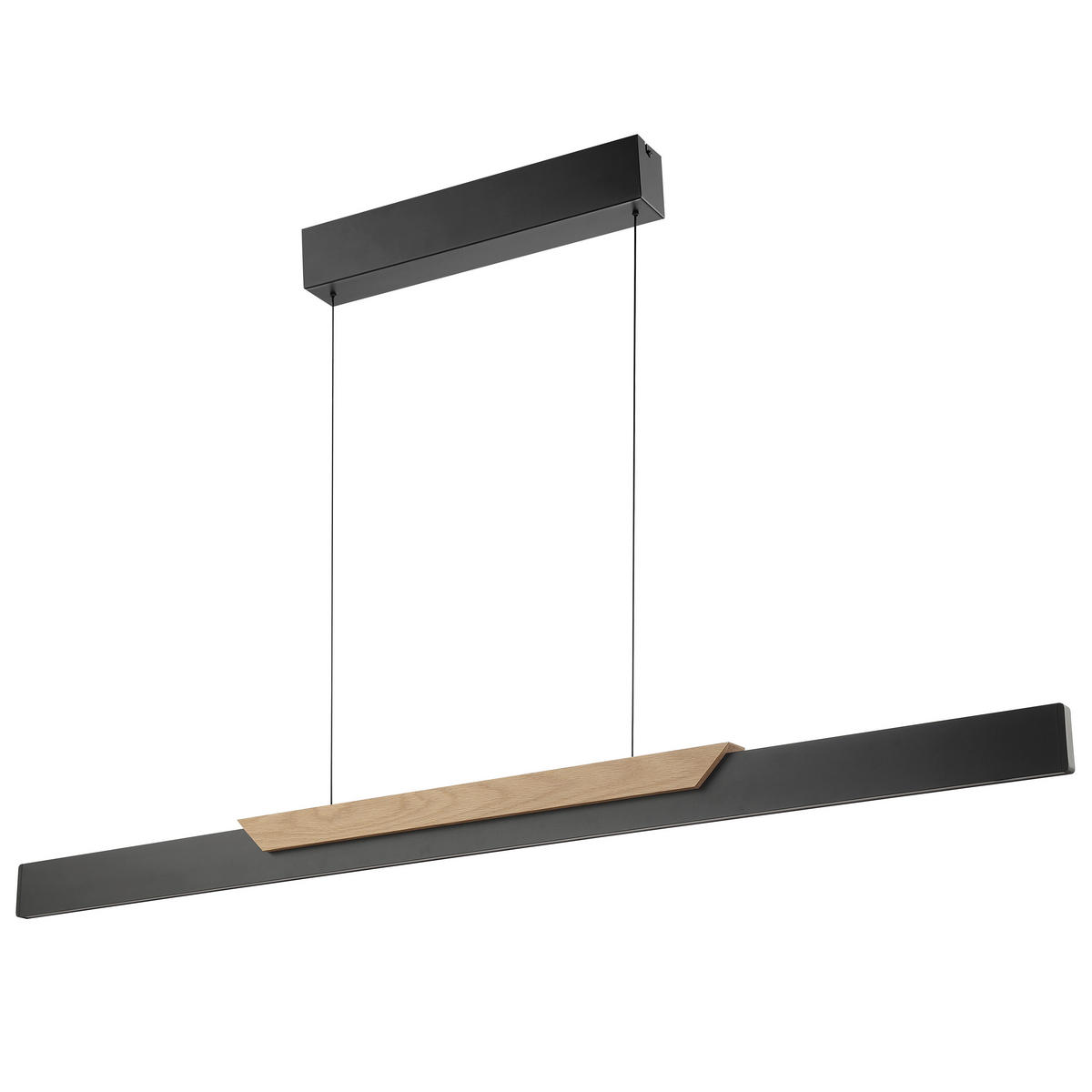 LED-HÄNGELEUCHTE 121/6/120 cm  - Eiche Bianco/Schwarz, Natur, Holz/Kunststoff (121/6/120cm)