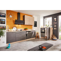 KÜCHENLEERBLOCK  270/120 cm  in Eichefarben, Dunkelgrau  - Edelstahlfarben/Eichefarben, Design, Holzwerkstoff/Metall (270/120cm) - Welnova