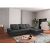 ECKSOFA Dunkelgrau Flachgewebe  - Dunkelgrau/Schwarz, KONVENTIONELL, Textil/Metall (279/185cm) - Sit & More