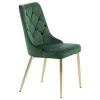 STUHL-SET 2 Stück  in Stahl Samt  - Goldfarben/Grün, Design, Kunststoff/Textil (50/88.5/66cm) - Livetastic