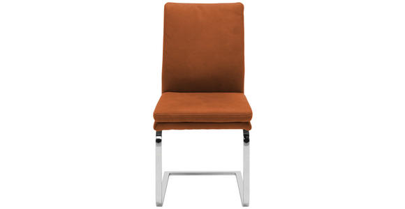 SCHWINGSTUHL in Stahl Mikrofaser - Chromfarben/Beige, Design, Textil/Metall (47/100/64cm) - Novel