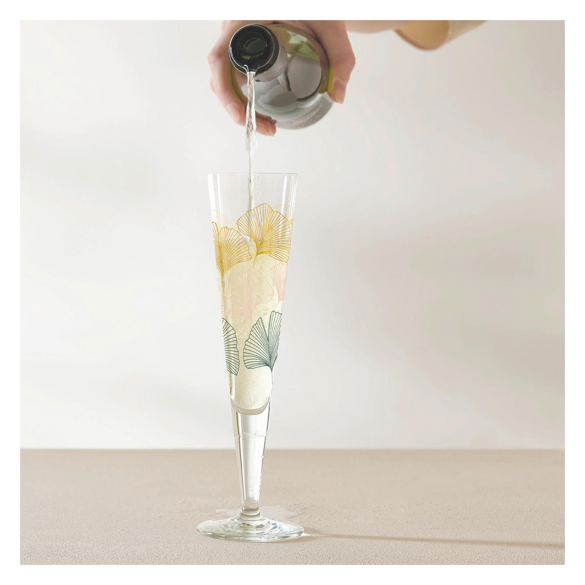 CHAMPAGNERGLAS 205 ml  - Transparent/Gelb, Design, Glas (7.2/24.0cm) - Ritzenhoff