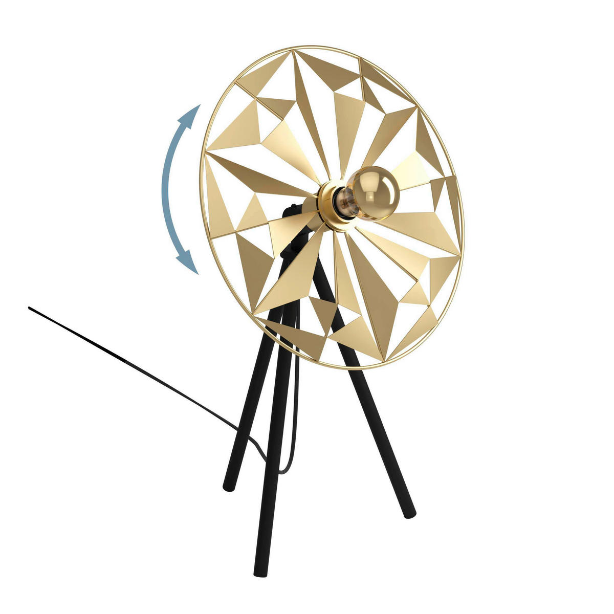 TISCHLEUCHTE 37/27/57,5 cm   - Goldfarben/Schwarz, Design, Metall (37/27/57,5cm) - Eglo