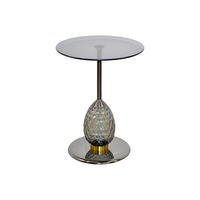 BEISTELLTISCH 45/45/60 cm Schwarz, Chromfarben rund  - Chromfarben/Titanfarben, Design, Glas/Metall (45/45/60cm) - MID.YOU