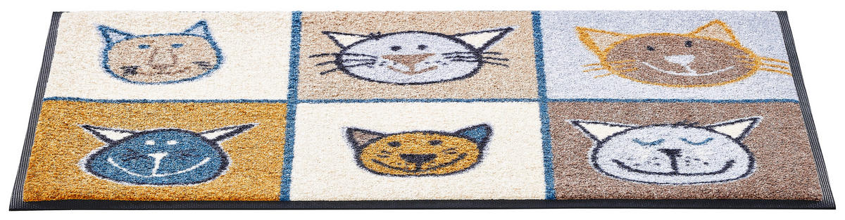 FUßMATTE 50/75 cm  - Beige/Multicolor, Basics, Kunststoff/Textil (50/75cm) - wash+dry