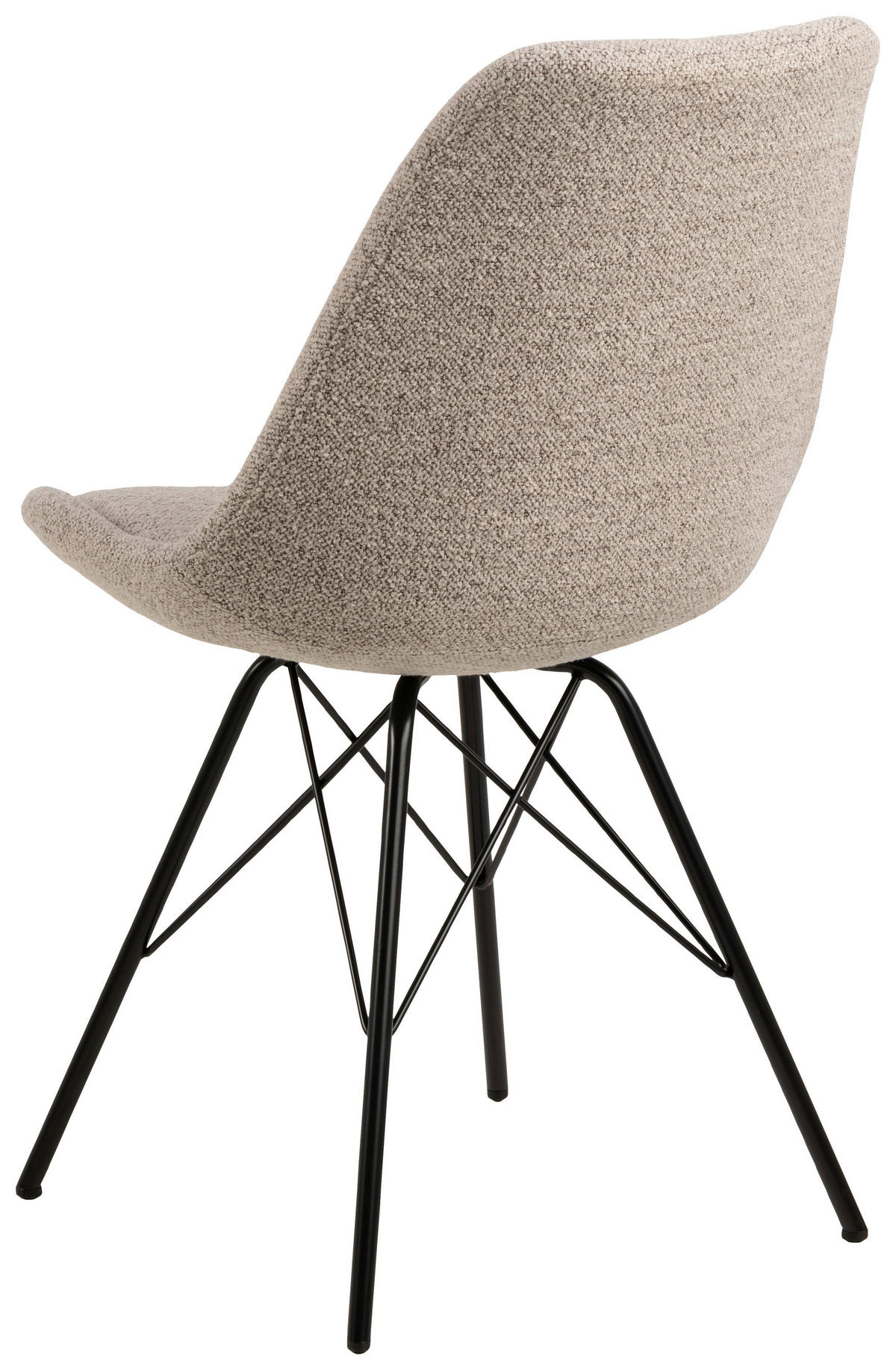 STUHL  in Bouclé Textil, Holz, Metall  - Beige/Schwarz, Design, Holz/Textil (48,5/85,5/54cm) - MID.YOU