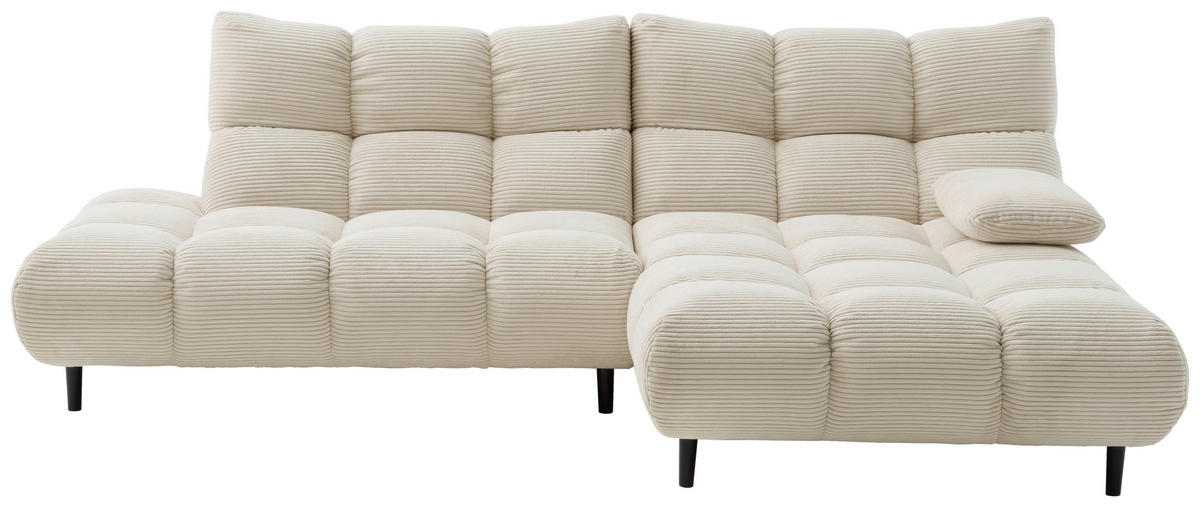 ECKSOFA Naturfarben Cord  - Schwarz/Naturfarben, Design, Holz/Textil (178/255cm) - Pure Home Lifestyle