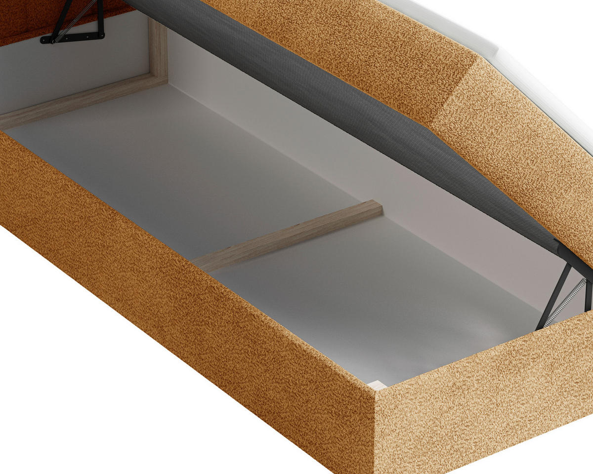 BOXBETT 160/200 cm  in Rostfarben  - Rostfarben/Schwarz, MODERN, Holz/Kunststoff (160/200cm) - MID.YOU