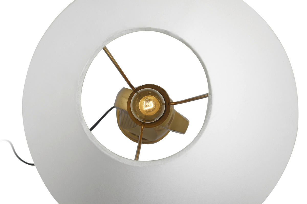 STOLNÍ LAMPA, E27, 40/14/62 cm - bílá/barvy zlata, Basics, kov/textil (40/14/62cm) - MID.YOU