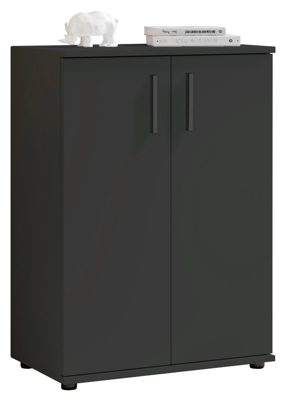 Kommode Basel , 60/84/35 cm,  - Anthrazit/Schwarz, Design, Holzwerkstoff/Kunststoff (60/84/35cm) - Livetastic