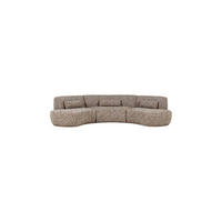 BIGSOFA Batavier in Webstoff Hellbraun  - Hellbraun/Schwarz, Design, Kunststoff/Textil (320/74/174cm) - Livetastic
