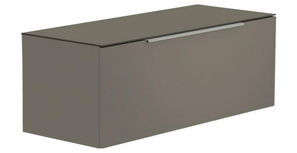 LOWBOARD  in 110/56/45 cm  - Alufarben/Grau, Design, Glas/Holzwerkstoff (110/56/45cm) - Moderano