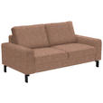 2-SITZER-SOFA  in Flachgewebe Aprikose  - Aprikose/Schwarz, Design, Textil/Metall (178/86/97cm) - Hom`in