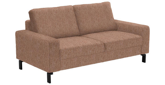 2-SITZER-SOFA  in Flachgewebe Aprikose  - Aprikose/Schwarz, Design, Textil/Metall (178/86/97cm) - Hom`in