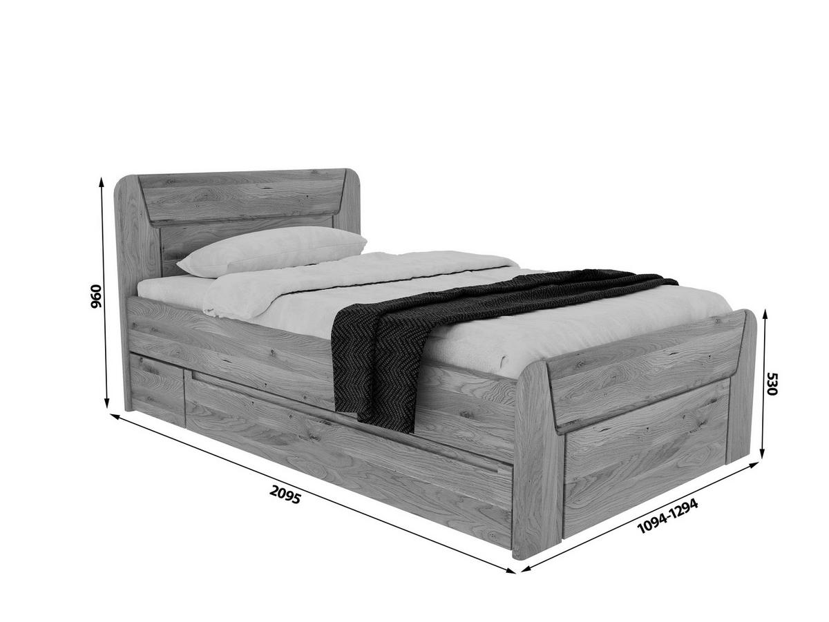 BETT - Wildeiche/Naturfarben, MODERN, Holz (100/200cm) - MID.YOU