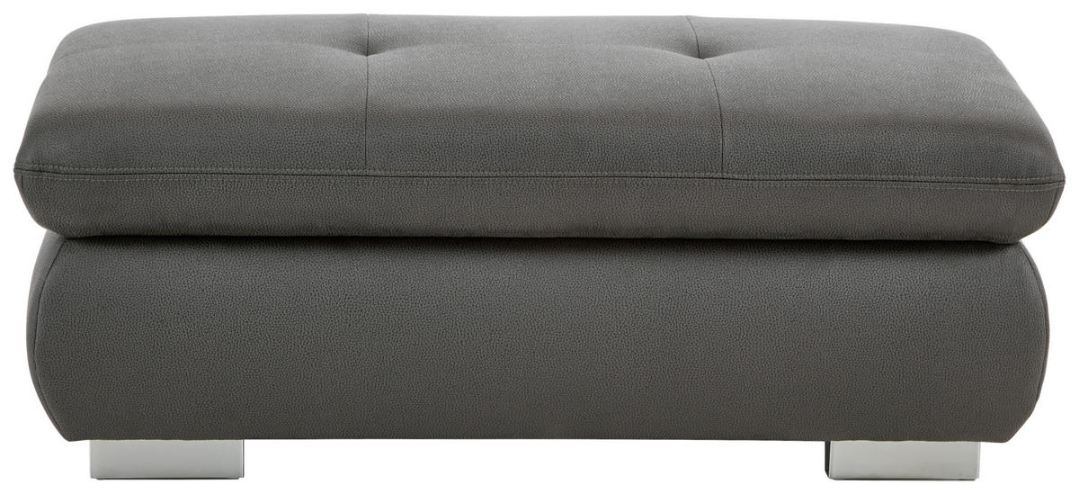HOCKER in Textil Dunkelgrau  - Chromfarben/Dunkelgrau, Design, Textil/Metall (129/49/64cm) - Beldomo Speed