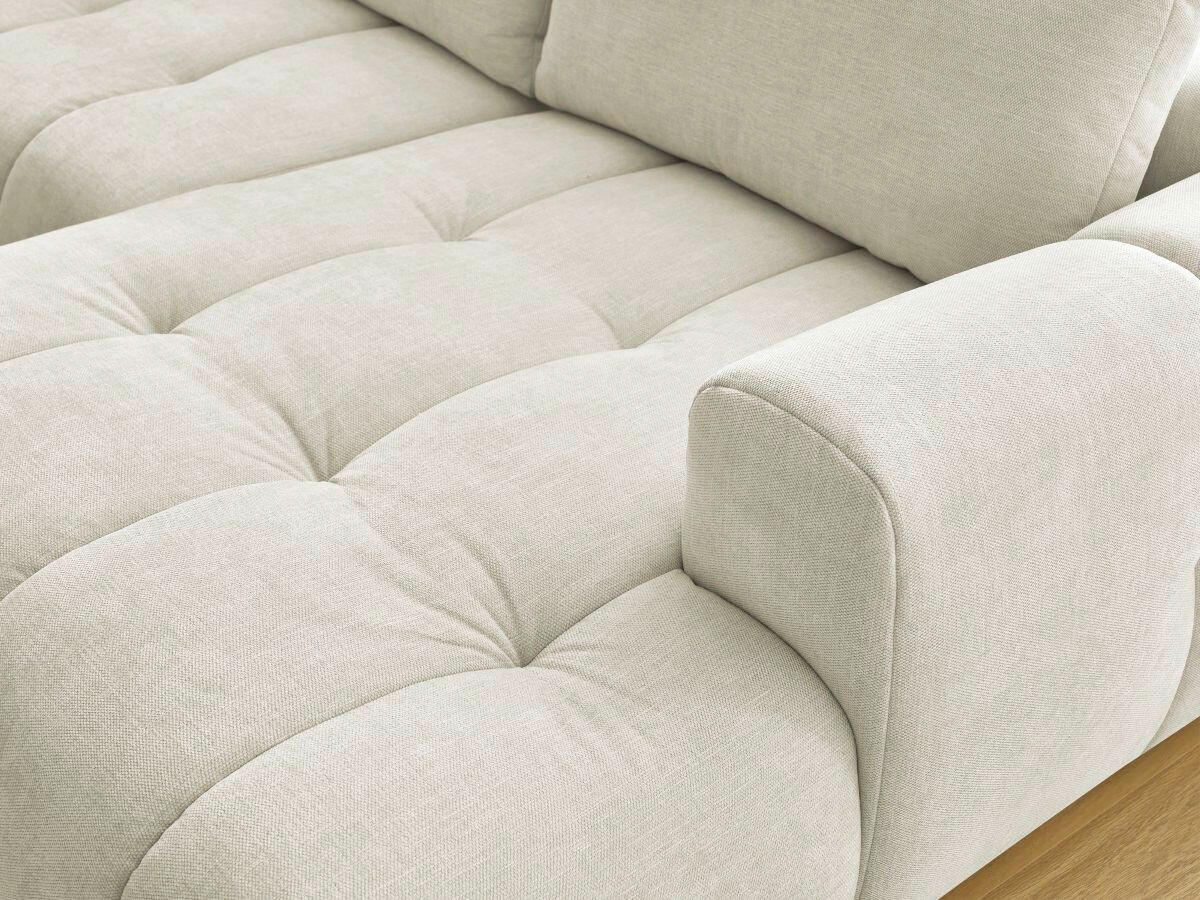 WOHNLANDSCHAFT  FUJI  Beige Leinenoptik  - Beige/Schwarz, MODERN, Kunststoff/Textil (204/377/160cm)