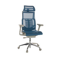 DREHSTUHL Netz Blau  - Blau/Alufarben, Basics, Kunststoff/Textil (67/119-135/60cm) - MID.YOU